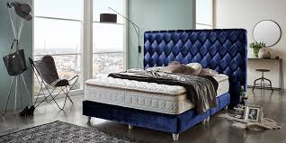 Polsterbett doppelbett stoff samt blau 160x200 schlafzimmer bett luxuriös. Boxspringbett Libery Samt Comfort2home