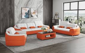 Aumin Modern Leather Sofa Set With