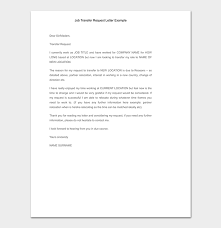 Job Transfer Request Letter How To Write With Format
