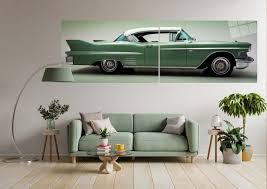 Tempered Glass Wall Art Old Cars Extra