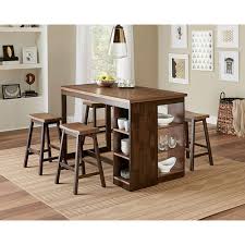 Description:the wilton counter height table in wood/distressed oak and antique cream from acme furniture has a farmhouse kitchen feel to it. Transitional Counter Height Dining Tables Bellacor