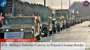 U.S. Military Vehicles Convoy to Poland-Ukraine Border - YouTube