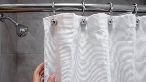 open shower curtain