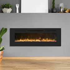 50 In Built In And Wall Mounted Electric Fireplace In Black