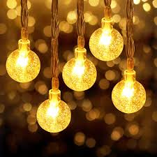 Amazon Com Aluan Battery Operated String Lights 60led 30ft Usb Powered Crystal Globe Christmas Lights 8 Modes Fairy Lights For Home Bedroom Wall Wedding Party Indoor Outdoor Warm White Home Kitchen