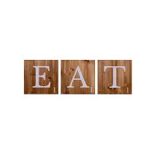 Eat Wood Letter Tiles Decorative Sign