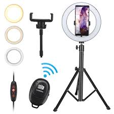 Ring Light 8 With Tripod Stand Phone Holder For Youtube Video Desktop Camera Led Ring Light With Bluetooth Remote For Streaming Makeup Selfie Photography Compatible With Iphone Android Walmart Com