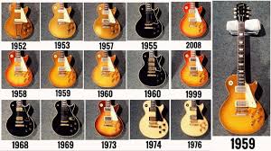 15 Vintage Gibson Les Paul Guitars Comparison Years 52 53 55 57 58 59 60 68 69 74 76 Etc