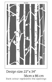 Birch Forest Wall Stencil Tree Stencil