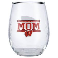 Wisconsin Badgers 15oz Mom Stemless