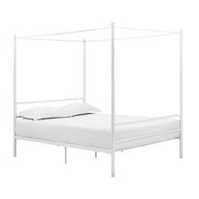 dhp kora white metal queen canopy bed
