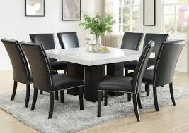 (the chairs were downloaded from the warehouse) #dining_room #dining_room_table #table. Camila Brown Square Marble Top Dining Set W 8 Chairs Black Pu Ivan Smith