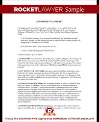 Employment Contract Template Employment Agreement Rocket Lawyer