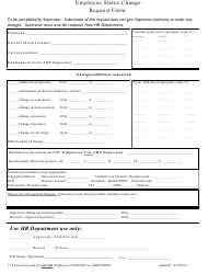 Employee Change Of Status Form Templates Pdf Download Fill