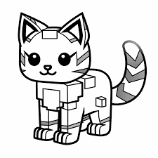 gato de minecraft grátis para colorir