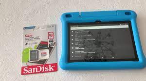 Sandisk extreme microsd card a2 went in easily label towards screen, then just persistent nail pushing got it. How To Install Sd Card Into Amazon Fire Tablet Sandisc Ultra Microsxcd Youtube