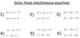 Solving Simultaneous Equations Using