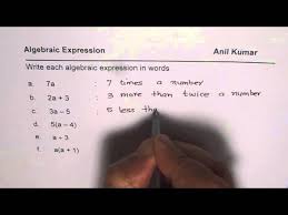 How To Write Algebraic Expressions In
