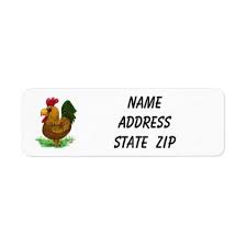 Return Address Labels Stickers Rooster Chicken Diy Funny Return