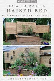 diy raised garden bed with privacy fence