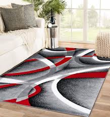 gray modern abstract area rug 5x7