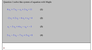 System Of Equation With Maple