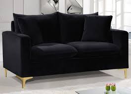 meridian furniture naomi black velvet