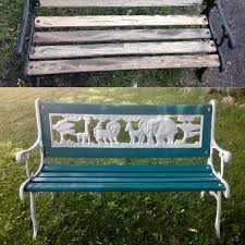 how to re an old iron bench into a