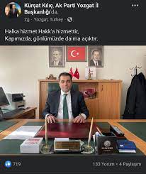 ANKARA KUŞU on Twitter: "Henüz iki gün önce parti binasında 'hizmete devam'  paylaşımları yapan AK Parti Yozgat merkez ilçe başkanı istifa Kürşat Kılıç  işlerinin yoğunluğunu gerekçe göstererek görevinden istifa etti. 👉 Nedenini