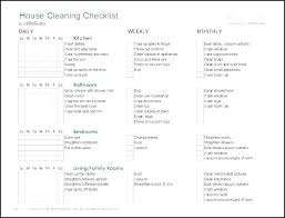 Weekly House Cleaning Schedule Template Leebee Co