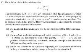 Diffeial Equation 1 2y Chegg