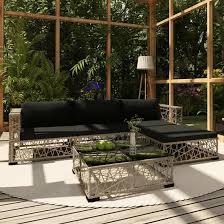 Kaley Rattan 5 Piece Garden Lounge Set