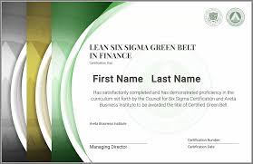 Lean Six Sigma Green Belt Certification In Finance