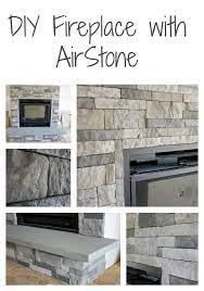 diy stone fireplace with airstone