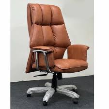 brown leather manager office chair