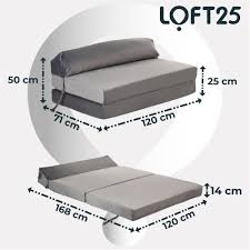 Loft 25 Velvet Z Bed Futon Folding Sofa