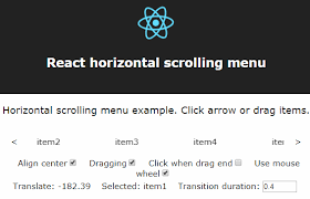 Horizontal Scrolling Menu Component For React