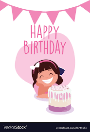 cartoon with happy birthday cake