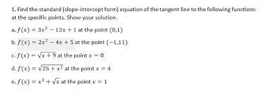 1 Find The Standard Slope Intercept