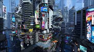futuristic city screensaver future