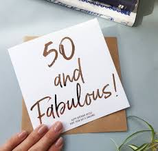 fifty and fabulous 50th birthday card