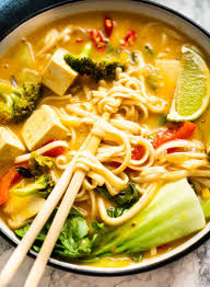 vegan thai noodle soup tofu noodle