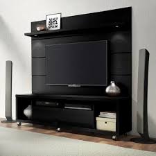 Black Wall Mounted Wooden Led Tv Unit