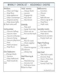 Weekly Chore List By Jasmineiom Executive Function Checklists