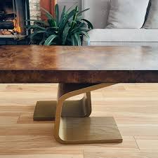 Custom Burl Wood Coffee Table Tall