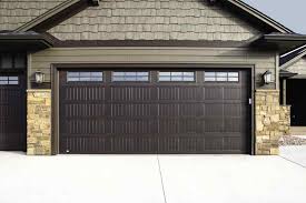 garage doors with wood grain finishes