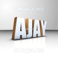 preview of white n gold 3d name for ajay