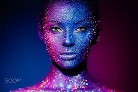 women glitter face face paint makeup