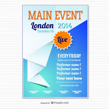 Origami Event Poster Template Vector Free Download