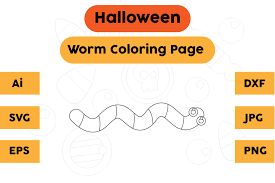 Carmine (/ ˈ k ɑːr. Halloween Coloring Page Worm 01 Grafico Por Isalsemarang Creative Fabrica